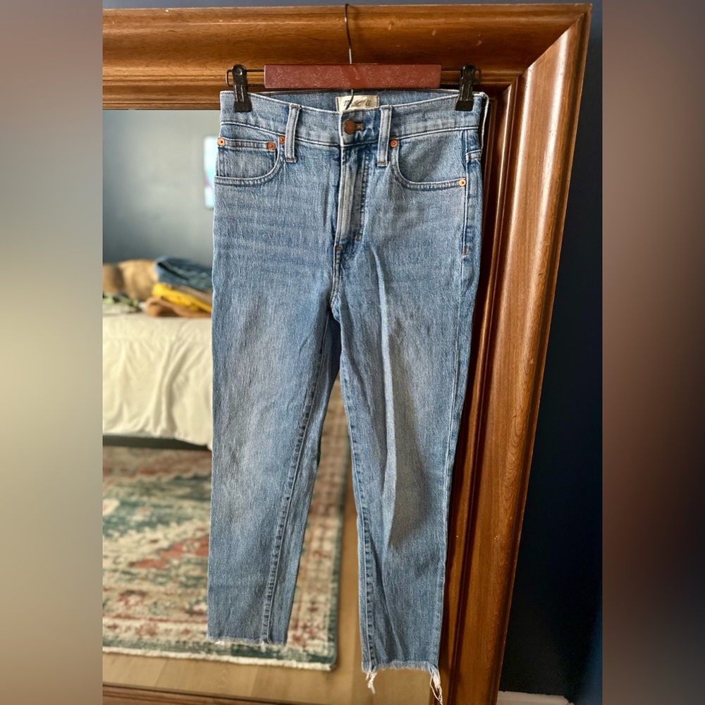Madewell The Perfect Vintage Crop Jean Frayed Hem High Rise Waist